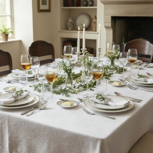 sklenice prostřený stůl mi